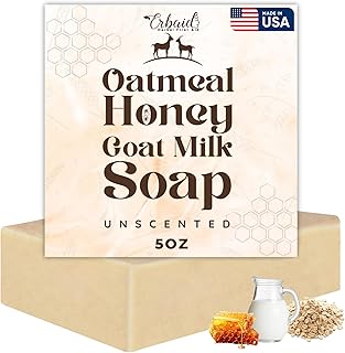 Erbaid Oatmeal Soap - Natural Oat & Honey Soap with Goat Milk - Face & Body Wash for Eczema, Psoriasis, Dryness, Itchy & Sensitive Skin - Soap s