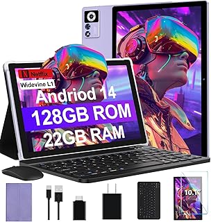 تابلت اندرويد 14 الاحدث 2024 بذاكرة RAM 22GB وروم 128GB وسعة 1TB قابلة للتوسيع 10.1 انش 8000mAh ثماني النواة مع كيبورد وماوس وشاشة HD IPS وواي فاي 5G وبلوتوث ونظام تحديد المواقع وايدفاين L1