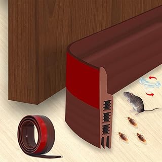 Joyzzz Door Draft Stopper, Adjustable Door Sweep, Under Door Draft Blocker Door Seal, Adhesive Waterproof Soundproof Bottom Seal Strip Stopper, Weather Stripping for Exterior Interior Door