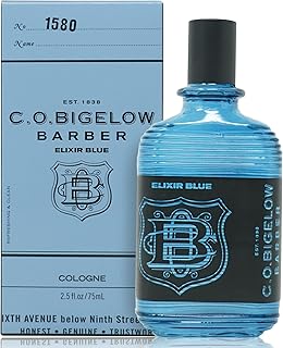 C.O. Bigelow Cologne for Men - Elixir Blue - No. 1580, 2.5 fl oz, Cologne for Men, Lavender & Rosemary Long Lasting Men's Cologne, Fresh, Refined, Masculine Perfumes for Men