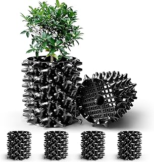 Air Root Pruning Pots 1 Gallon 6-Pack, Sturdy Plastic Roots Control Planter Container for Fruit Vegetable Garden, Stop The Root Circling, Size 8"x6.5",Black