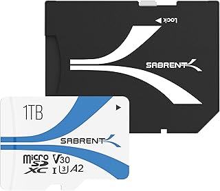 سيبرينت بطاقة ذاكرة MicroSDXC V30 A2 1TB من روكيت R100MB/s W30MB/s متوافقة مع ستيم ديك ونينتندو سويتش وجو برو والكاميرات والهواتف الذكية (SD-MQ30-1TB)