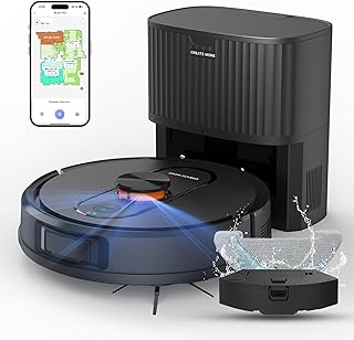 Robot Vacuum and Mop with Self-Emptying,Smart LiDAR Navigation Robot Vacuum Cleaner,3-in-1 Robotic Vacuums for 30 Days of Cleaning,Hands-Free,No-Go Zones,Perfect for Hard Floors, Carpets, and Pet Hair