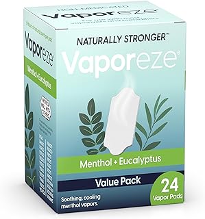 Vaporeze Vapor Pads, Soothing All Natural Eucalyptus + Menthol Scent, Universal Refill Pad for Humidifiers, Vaporizers and Plug-Ins, 8 Hour of Vapors for Congestion Relief, Non Medicated (24)