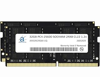 ادامانتا 64GB (2x32GB) DDR4 3200MHz (أو 2933MHz او 2666MHz) PC4-25600 SODIMM سامسونج IC 2Rx8 CL22 1.2 فولت غير ECC غير مخزن مؤقت، ذاكرة RAM مطورة