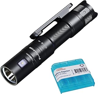 فينكس مصباح يدوي LD12R EDC 600 لومن USB نوع C قابل لاعادة الشحن، متوافق مع ايه ايه، مصباح LED مزدوج رئيسي وجانبي مع مشبك مغناطيسي ومنظم لومينتاك AA