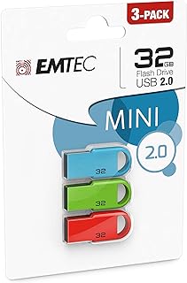 ايمتيك 3 × ذاكرة فلاش D250 ميني 2.0 USB 32GB بدون غطاء مع نظام تثبيت، سرعة قراءة 15 ميجابايت/ثانية، اقصى سرعة كتابة 5 ميجابايت/ثانية - 35 × 16 × 5 ملم