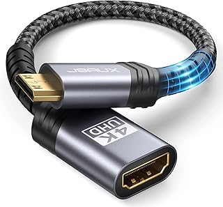 محول صغير HDMI الى كيبل ذكر انثى من جاي ساوكس مع دولبي4K 60Hz HDR 18 جيجابايت لكل ثانية متوافق اجهزة التابلت واللابتوب وجهاز العرض وكاميرا الفيديو وبطاقة الرسومات رمادي عدد المنافذ: 2