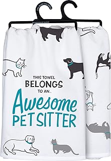 برايماتيفز من كيثي This Towel Belongs to an ... Awesome Pet Sitter منشفة مطبخ مزخرفة