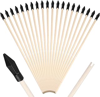 GOMETY Pack of 20 43 cm Arrows Archery Arrows Bamboo Children's Replacement Arrows Arrow and Bow Set with Rubber Tip for Shooting Bow Outdoor Bow Arrows Shooting Arrows