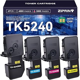 ZIPRINT TK-5240 Compatible with Kyocera TK5240K Toner Kyocera Ecosys M5526cdw Kyocera Ecosys M5526CDN P5026CDN P5026CDW (Pack of 4)