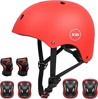 XJD Kids Bike Helmet,Multi-Sport Protective Gear Set for 3-5-8-14 Years Boys Girls with Knee and Elbow Pads Wrist Guards fit Roller Skates,Cycling,Skateboarding,Skating Scooter