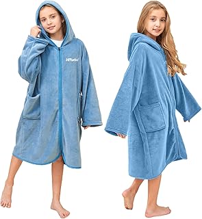 Kids Zipper Hooded Towel Robe, Unisex Kids, Kids Zipper Hooded Towel Robe