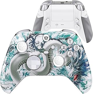 HEXGAMING ADVANCE Wireless Pro Controller for Xbox Series X & S, for Xbox One, and for Windows 7/8/10-4 Remappable Back Buttons - Triggers Stop - Interchangeable Thumbsticks - Jade Dragon