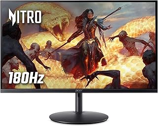 ايسر شاشة العاب نيترو XF240Y M3 23.8 انش 1920x1080 IPS 180Hz، وقت استجابة 1 مللي ثانية، AMD فري سينك بريميوم حامل قابل للتعديل HDR، أسود