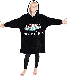 Friends Hoodie for Girls Teens, Oversized Hoodie 7-15 Years, Friends Merchandise, Black, 11-12 Years