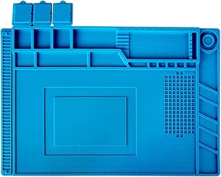 قاعدة لحام مغناطيسية عازلة بحجم S-160 من كايسي، مصنوعة من السيليكون ومقاومة للحرارة، وتستعمل كمنضدة عمل لكاوي اللحام ولاصلاح الجوال واللاب توب، المقاس: 17.8 × 11.8 انش