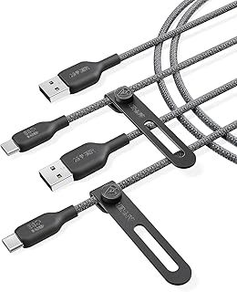 انكر كيبل يو اس بي نوع سي مضفر بيولوجيًا [عبوتان، 6 قدم]، كيبل شاحن USB A الى نوع C، كيبل شاحن USB C للشحن السريع لسامسونج جالكسي نوت 10/9/8 S10+/S10/S9+/S9، LG V30 (USB 2.0، اسود)