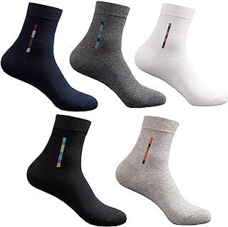 Socks For Men, Five Pairs Cotton Men's Socks Deodorization Sweat Absorption, Daily and Running