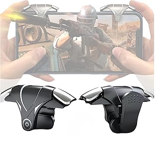 Mobile Game Controller & Mechanical key finger triggers,Compatible with PUBG/Fortnite/Call of Duty,Sensitive Shoot,Automatic Aim Fire Trigger,Auxiliary recoil suppression (A Pair)(Four-finger)