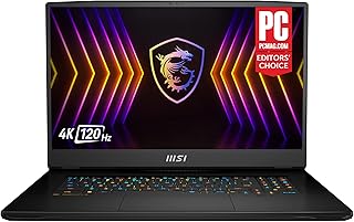 MSI لابتوب العاب GT77 17.3 انش UHD 120Hz من تيتان انتل كور i7-12800HX RTX 3070 Ti 32GB DDR5 1TB NVMe SSD ثاندربولت 4 USB نوع C كولر بوست ويندوز 11 برو: بلاك 12UGS-009 ازرق