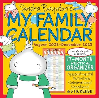 Andrews McMeel Publishing Sandra Boynton's My Family Calendar 17-Month 2022-2023 Family Wall Calendar