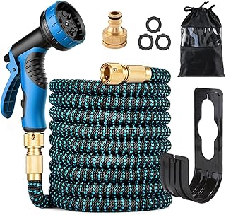 100FT Garden Hose Expandable Garden Hose, Flexible Water Hose with 10 Function Hose Nozzle, Lightweight Hose Car Wash Hose with Storage Bag for Yard Car Pets Glass Wash