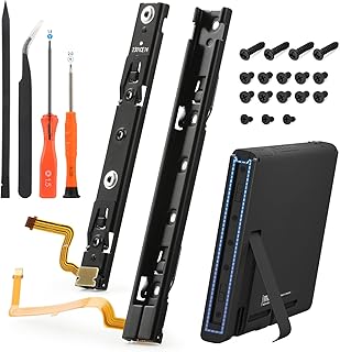 YWLRONG Left and Right Slide Rail for Nintendo Switch Console Rail Bar Replacement with Flex Cable for NS Nintendo Rebuild Track Accessories Repair Partswith Screws