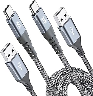 كيبل شحن USB نوع C [قطعتان، 0.5 متر]، شاحن سوي جارد ايفون 15 سلك مضفر بالنايلون لايفون 15 برو ماكس سامسونج جالاكسي S23 S22 S21 S20 S10 نوت 20 فليب 5 A54 A53 بيكسل ال جي هواوي موتو PS5 ايباد برو