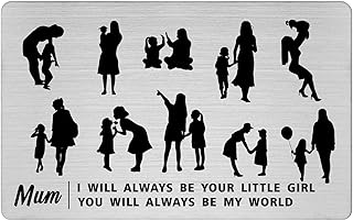 Richesele Mum Gifts Mum Wallet Card from Daughter - Mum I Will Always Be Your Little Girl - Mum Mothers Valentines Christmas Gifts from Daughter