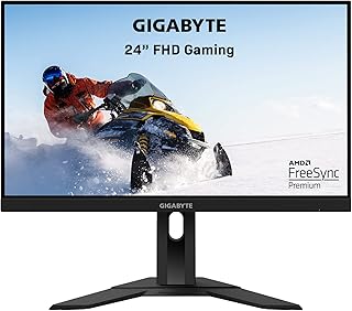 جيجابايت شاشة العاب G24F 24 انش 165Hz 1080P شاشة IPS 1920 × 1080، وقت استجابة 1 مللي ثانية (MPRT)، 90% DCI-P3، فري سينك بريميوم، 1 × منفذ عرض 1.2، 2 × HDMI 2.0، 2 × USB 3.0، أسود، LCD