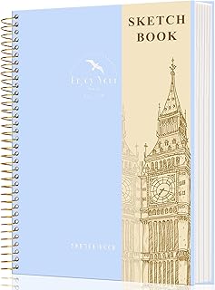 Hardcover Sketchbook for Drawing 8.5 x 11 Spiral Sketch Book for Adults Women Kids with 100gsm 68lb 120 Sheets Premium Paper Sketch Pad for Drawing Books Notebook Art Supplies, Blue