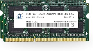 ادامانتا ذاكرة RAM 16GB (2x8GB) متوافقة مع ابل ميد 2010 واوائل 2011 ومنتصف 2011 واواخر 2011 واي ماك DDR3 1333Mhz PC3-10600 SODIMM 2Rx8 CL9 1.5 فولت