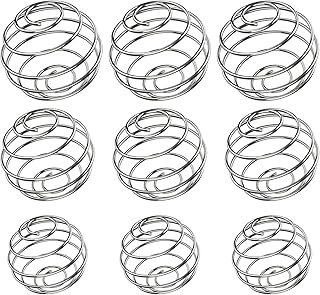 مجموعة كرات خلط من 9 قطع، كرة خلط من الستانلس ستيل لزجاجة المشروبات، كرة خلط سلكية لخلط الخفق، كوب زجاجة الشرب (3 صغير، 3 متوسط، 3 كبير)