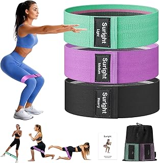 Fabric Resistance Bands, Exercise Band [Set of 3] Workout Fitness Bands for Hips & Glutes, Non-Slip Booty Bands for Women/Men/Beginners/Athletes Strength Training,Yoga,Pilate,Fitness