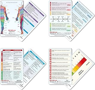 مجموعة بطاقات هوية لطلاب الطب المسعفين من يارد كارد، هدية للطلاب التعليميين والممرضين ABCDE لفحص العمود الفقري والسقراط والاعصاب القحفية