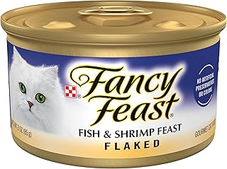 Purina Fancy Feast Wet Cat Food, Flaked Fish & Shrimp Feast - (24) 3 oz. Cans