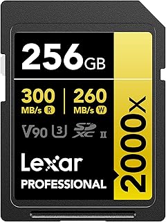 بطاقة ليكسار بروفيشنال 2000x اس دي اكس سي 256GB SDXC UHS-II ، قراءة حتى 300 ميجابت لكل ثانية، لكاميرا الفيديو السينما عالية الجودة (LSD2000256G-BNNNU)