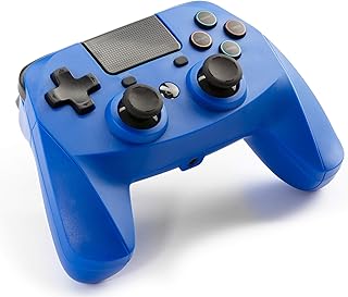 سنيك بايت GAMEPAD 4S - أزرق - وحدة تحكم لاسلكية بلوتوث لبلاي ستيشن 4 بلاي سليم برو عصا مزدوجة تناظرية متوافقة مع الكمبيوتر ويندوز 7/8/10 مقبس سماعة رأس 3.5 ملم لوحة لمس