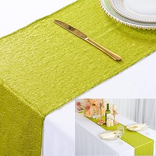 ShinyBeauty Sequin Table Runner, 12 by 108-Inch-Lime Green Pack of 1,Glitter Table Runner, Dining Table Runner, Party Table Runner, Linen Table Runner