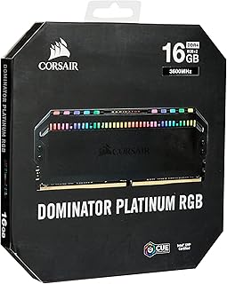 كورسير ذاكرة DDR4 3600 بلاتينيوم RGB 16GB (2x8GB) من دومينيتور (PC4-28800) C18 1.35 فولت AMD محسنة - اسود، كورسير دوميناتور® بلاتينيوم