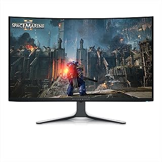 الينوير شاشة العاب منحنية AW3225QF 32 انش 4K UHD 3840x2160 1700R 240Hz QD OLED 0.03 مللي ثانية متوافقة مع انفيديا جي سينك وتقنية HDR ودولبي فيجن وUSB C ومنفذ عرض و2×HDMI و4×USB كفالة 3 سنوات أسود وفضي