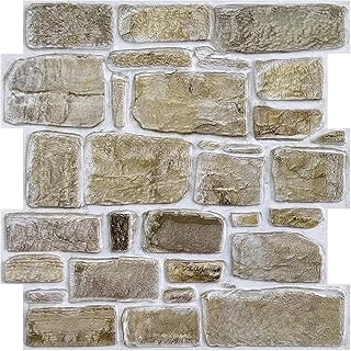 COMSTICKC 3D Self-Adhesive Wall Panels, Pack of 10, Wall Cladding, Self-Adhesive Stone Look, 3D PVC Wall Panels, 30 x 30 cm