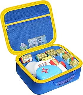 HESPLUS Case Compatible with Little Tikes Story Dream Machine Starter Set, Toys Storage Bag Designed to Organize Storybooks, Audio Player, and Littles Character Collection, Blue&Yellow (CASE ONLY)