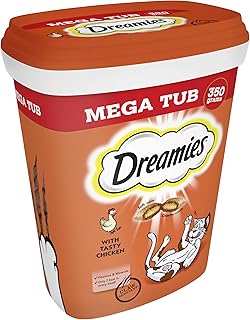 Dreamies Cat Treats, Delicious Snacks with Delicious Chicken, 1 Tin of 350 g