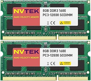 ترقية ذاكرة الرام لللابتوب DDR3-1600 PC3-12800 SODIMM سعة 16 جيجابايت 2 فى 8 من ان في تيك 16.0 GB