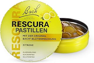 Original Bach Rescura Pastilles: (Formerly Rescue) Bach Flower Mix in a Fruity Pastille, Lemon, 50 g