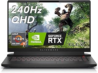 الينوير لابتوب العاب m15 R7 بشاشة 15.6 انش QHD (2560×1440) 240Hz، AMD رايزن 9 6900HX، 32GB DDR5، 1TB SSD، RTX 3070Ti، HDMI، واي فاي، كاميرا ويب، ويندوز 11، بريميوم لمدة عام + خدمات ترحيل 6 اشهر- اسود