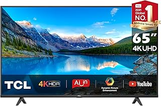 تلفزيون ذكي 65 بوصة بدقة 4K HDR معتمد بنظام اندرويد من تي سي ال - 65P615 (موديل 2020)، أسود