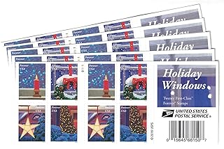 USPS Holiday Windows Forever Stamps 100 Stamps (5 Books of 20)